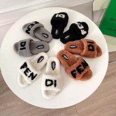 펜디 시어링 슬라이드 퍼 슬리퍼