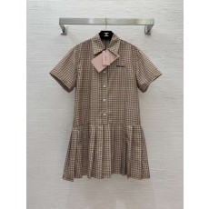 미우미우 체크 셔츠 플리츠원피스